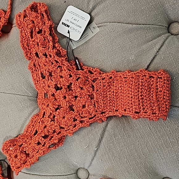 Summer Blooms Crochet Sunsuit Rust - Picture 4 of 4